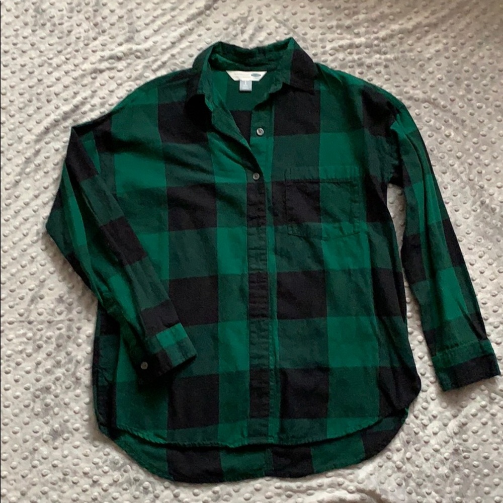 Old navy hunter and black buffalo plaid flannel